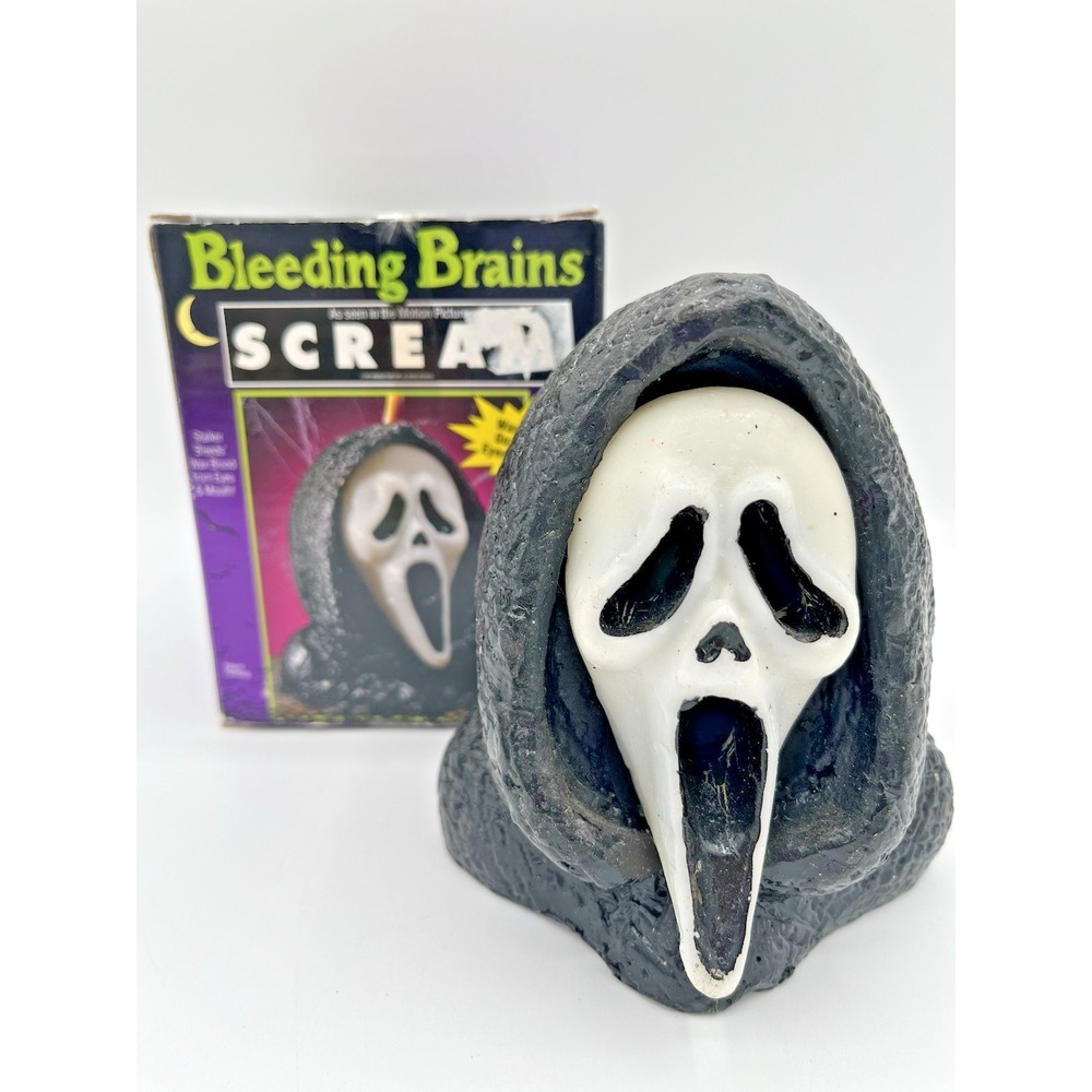 Vtg Bleeding Brains SCREAM Candle Halloween 1997 Wax Blood From Eyes Mouth W/Box